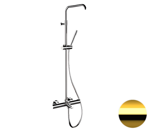 Душевая стойка Remer Elegance EQ34A7MMSSOFDO настенная цвет золото с термостатом