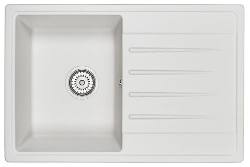 Кухонная мойка Granula 7602, БЕЛЫЙ 75х50 цвет белый поверхность матовая