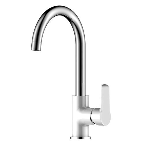 Смеситель для кухни Rossinka W W35-24 на мойку белый/хром