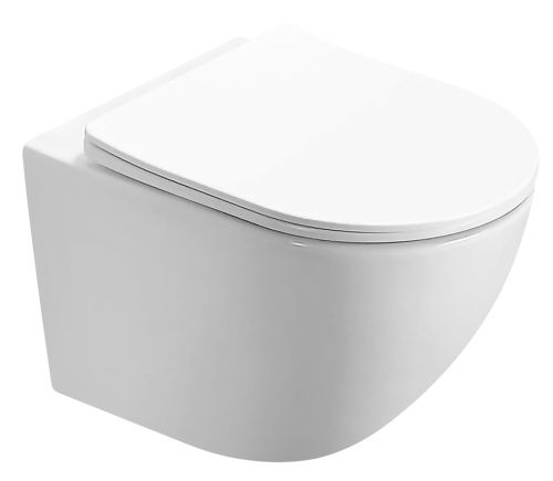 Унитаз подвесной Azario MORANO AZ-450W белый с сиденьем микролифт безободковый каскадный смыв
