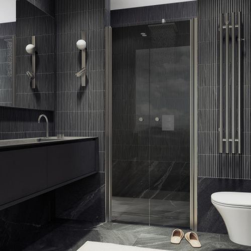 Душевая дверь Maybah Glass MGD-443-5 100х200 стекло тонированное профиль хром