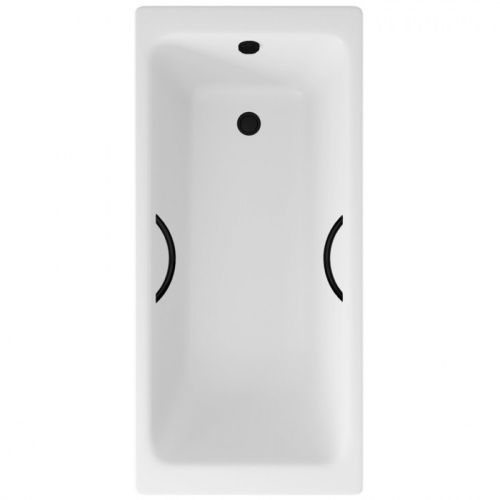 Ванна чугунная Delice Parallel DLR220504RB 160х70 пристенная прямоугольная без ножек с ручками