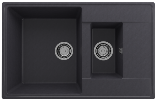 Кухонная мойка Ulgran Quartz Prima 780 1,5 K-08 80х50 цвет черный поверхность матовая