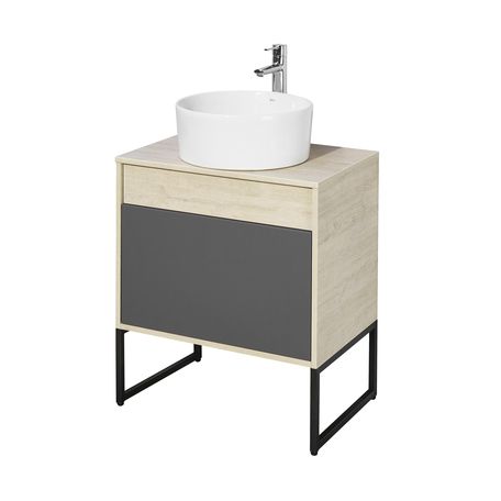 Тумба под раковину Aquaton Лофт Урбан 1A254001LQX60 70х50 подвесная цвет серый/бежевый