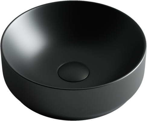 Раковина из сантехнического фарфора Ceramica Nova ELEMENT CN6007 40х40 накладная цвет черный без отверстий под смеситель - фото 2