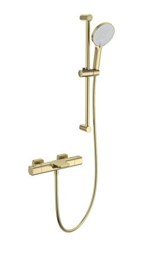 Душевой гарнитур Wonzon & Woghand  WW-C2017-A-BG настенный золото с термостатом