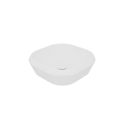 Раковина керамическая GSG Ceramic Design Cruise CRLAVQU45000 50х50 накладная цвет белый без отверстий под смеситель