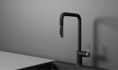 Смеситель для кухни Granula 8173, ЧЕРНЫЙ на мойку черный