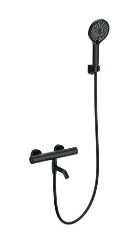 Смеситель для ванны Wonzon & Woghand Inn WW-B3013-A1-MB настенный черный с термостатом