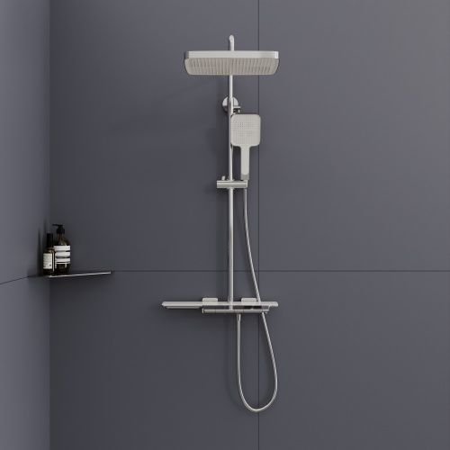 Душевая стойка RGW Shower Panels 51140134-01 настенная цвет хром с термостатом