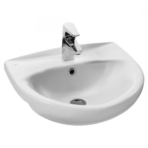 Раковина из сантехнического фарфора Santek Канны 1WH110243 50х50 встраиваемая цвет белый 1 отверстие под смеситель