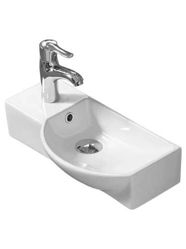Раковина из сантехнического фаянса WeltWasser WW SK 10000008692 50х20 подвесная цвет белый 1 отверстие под смеситель