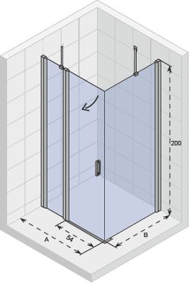 Душевой уголок Riho NOVIK G003018120 90х80 стекло прозрачное профиль хром без поддона - фото 2