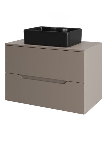 Тумба с раковиной Orange Line Li-70TuLMDF+B01-475MB 70х50 подвесная цвет бежевый