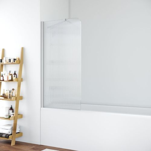 Душевая шторка на ванну Vegas-Glass EV+EV NOVO ST EV ST NOVO 76 07 Moru L 75х140 стекло рифленое профиль хром ориентация левая