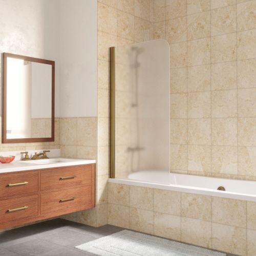 Душевая шторка на ванну Vegas-Glass EV LUX EV LUX 60 05 10 L 60х150 стекло матовое профиль бронза ориентация левая