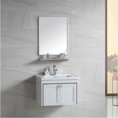 Комплект мебели: тумба с раковиной + зеркало River AMALIA 10000003943 80х40 подвесной цвет белый