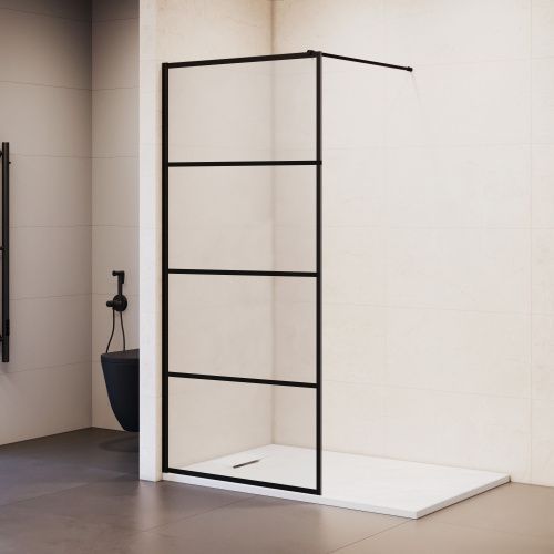 Душевая перегородка RGW Walk In 351001980-84 80х200 стекло с рисунком профиль черный