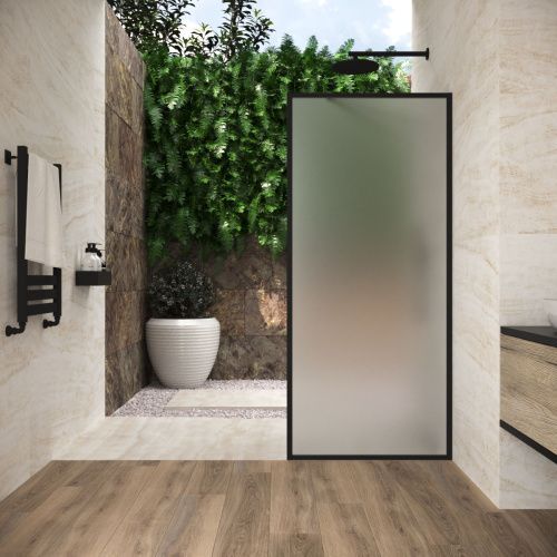 Душевая перегородка Vegas-Glass EAF Frame EAF Frame 100 02М 10 100х200 стекло матовое профиль черный