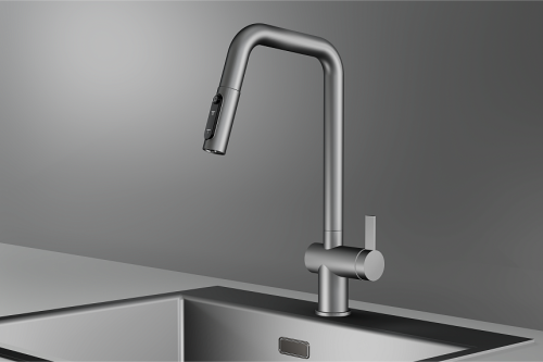 Смеситель для кухни Granula Kitchen Space 7273, СТАЛЬ МАТОВАЯ на мойку нержавеющая сталь