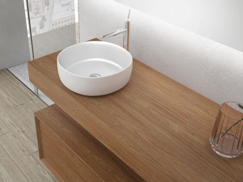 Раковина керамическая IBX Rut CIRCUSN 40х40 накладная цвет черный без отверстий под смеситель