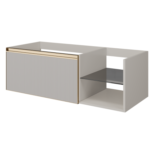 Тумба под раковину Armadi Art Quatro 790-M6-120-CM-RIB-MG 120х50 подвесная цвет серый