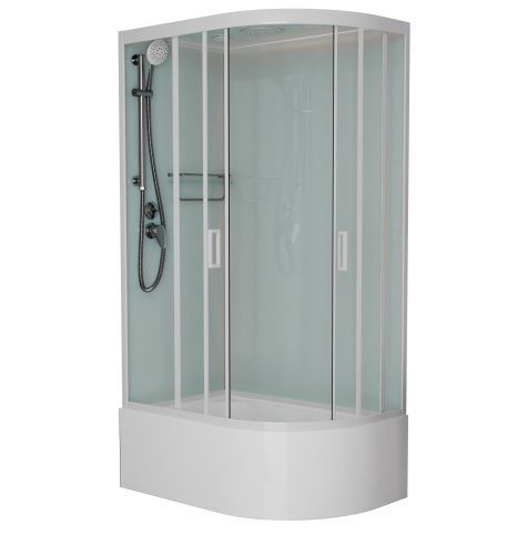 Душевая кабина Frank 135009 120х80 асимметричная с крышей ориентация левая