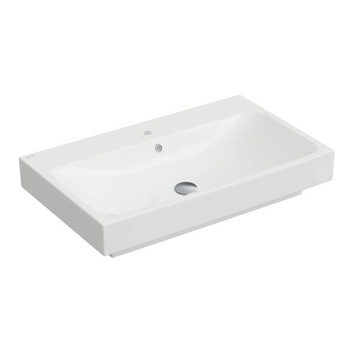 Раковина из сантехнического фарфора Berges Strati 182007 80х50 подвесная цвет белый 1 отверстие под смеситель