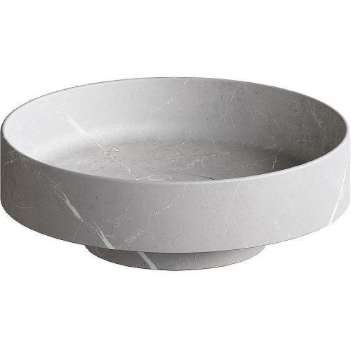 Раковина из искусственного камня Boheme Corian 801-GR 40х40 накладная цвет серый