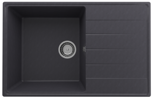 Кухонная мойка Ulgran Quartz Prima 780-08 80х50 цвет черный поверхность матовая