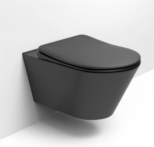 Чаша унитаза подвесная Logan 00288926 цвет черный без сиденья безободковая смыв