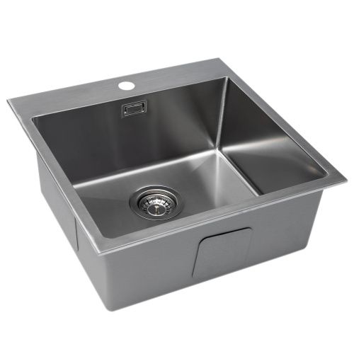 Кухонная мойка Grandex Aqua ELEGANCE 50 400331 50х50 цвет серый поверхность матовая