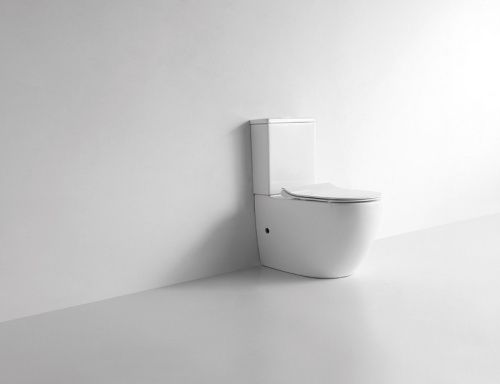 Унитаз напольный с бачком CeramaLux 2176 белый с сиденьем микролифт каскадный смыв