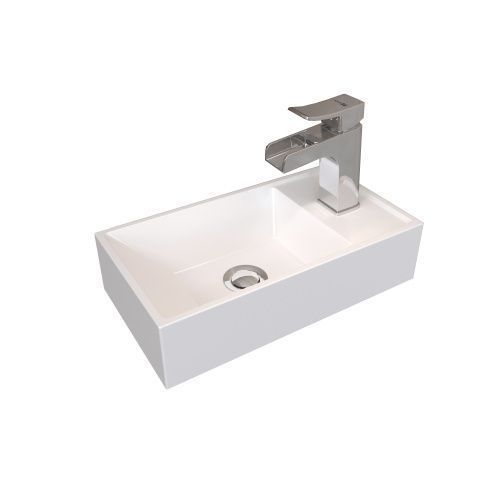 Раковина из искусственного камня Stella Polar Бриз SP-00001650 40х20 встраиваемая цвет белый