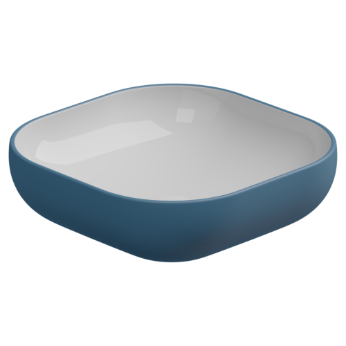 Раковина керамическая GSG Ceramic Design Easy EALAVQU45BI000/027 50х50 накладная цвет белый/синий без отверстий под смеситель