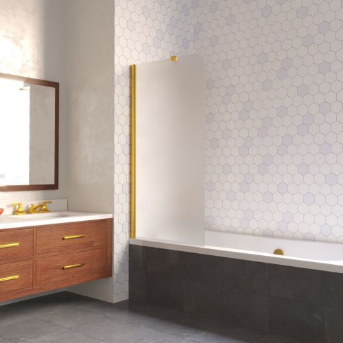 Душевая шторка на ванну Vegas-Glass EV LUX ST EV LUX ST 76 09 10 L 75х150 стекло матовое профиль золото ориентация левая