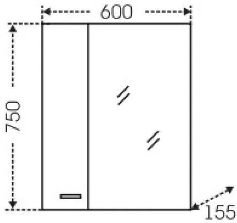 Зеркало-шкаф СанТа Омега 107004 60х80 подвесной цвет коричневый - фото 2