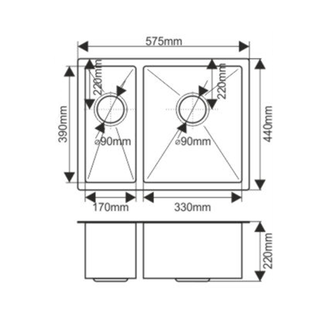 Кухонная мойка Melana ProfLine H57544 сатин 60х45 цвет серый поверхность полированная - фото 3