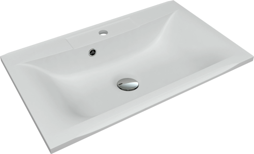 Раковина из искусственного камня Florentina Прима 750 10.010.00750.201 80х50 накладная цвет белый 1 отверстие под смеситель