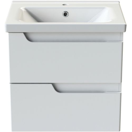 Тумба с раковиной Orange TOPLINE-Milano TP-M65-02+RA 60х50 подвесная цвет белый