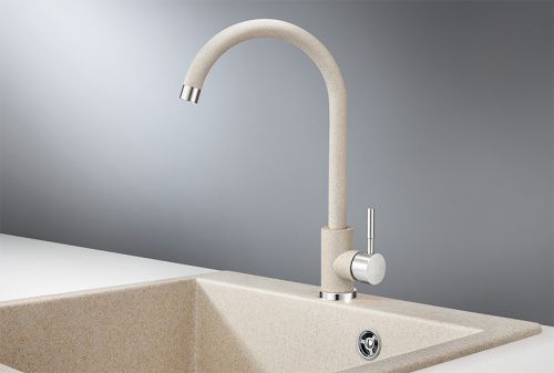 Смеситель для кухни Granula Standart ST-4031, ПИРИТ на мойку бежевый