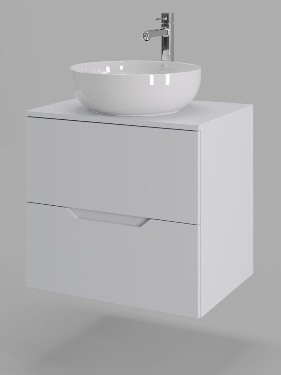 Тумба с раковиной Orange Line Li-60TuwMDF+B07-420W 60х50 подвесная цвет белый