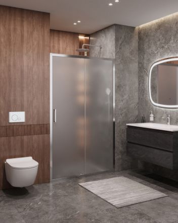 Душевая дверь Cezares MOLVENO MOLVENO-BF-1-130-P-Cr 130х195 стекло рифленое профиль хром