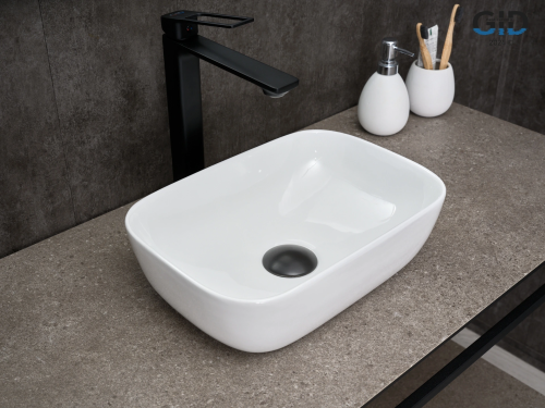 Раковина керамическая Gid Geométrico 51237 40х30 накладная цвет белый без отверстий под смеситель