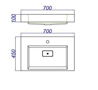 Раковина из искусственного камня Aqwella Toledo 700 70х50 накладная цвет белый 1 отверстие под смеситель - фото 4