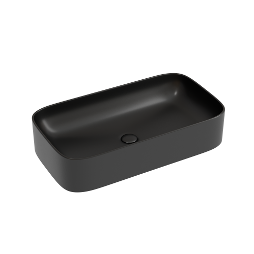 Раковина из сантехнического фарфора Ceramica Nova ELEMENT CN6054MB 70х40 накладная цвет черный без отверстий под смеситель