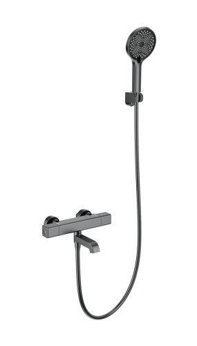 Смеситель для ванны Wonzon & Woghand Stay WW-B2016-A1-BGG настенный серый с термостатом