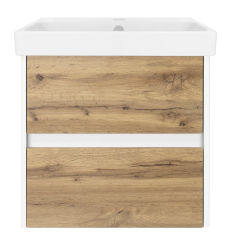 Тумба под раковину Misty Адриана П-Адр01055-0122Я 50х40 подвесная цвет коричневый/белый