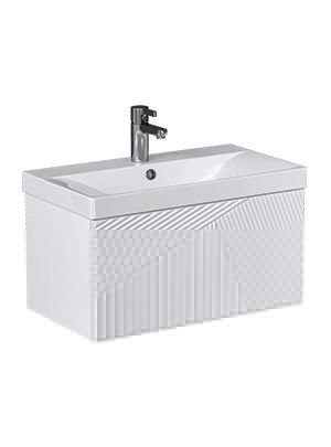 Тумба под раковину Velvex EDGE tp.EDG.9696.70.1Y белый глянец 70х40 подвесная цвет серый