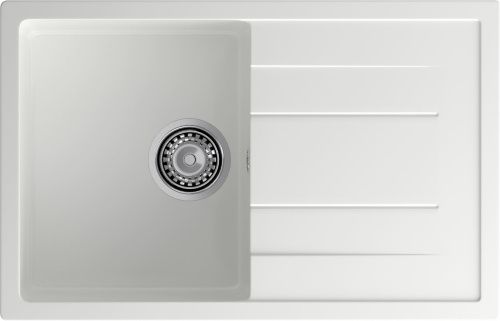 Кухонная мойка Granfest Quadro Q-780L иней 75х50 цвет белый поверхность матовая
